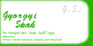 gyorgyi spak business card